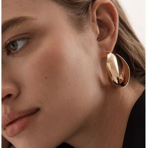 Anthropologie Twisted Gold Hoop Earrings - Women Jewelry